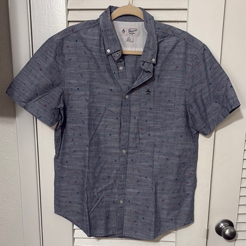 Original Penguin Blue Casual Button Down Shirt